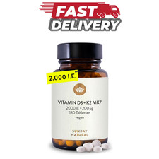 SUNDAY NATURAL® Vitamin D3 K2 Tablets …