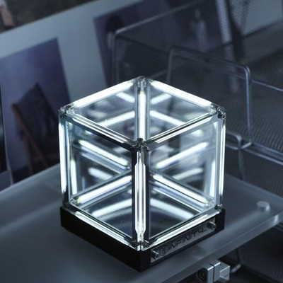 Infinity Cube Light, Infinity Mirror Cube 4D Acrylic LED Abyss Effect Touch S...