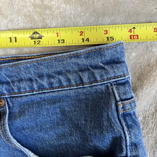 Levis 501 abgeschnittene Shorts mittlere Waschung Knopfleiste Boho Freizeit Damen Größe 31 Sommer - Bild 8 von 11