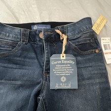 Democracy Curve Equality Women's Blue Denim Jeans Medium Wash Stretch Straight