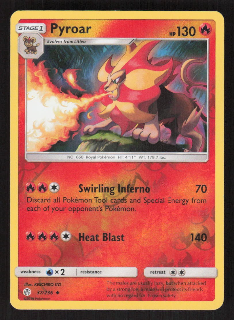 Pokemon TCG Reverse Holo Cosmic Eclipse Pyroar #37/236