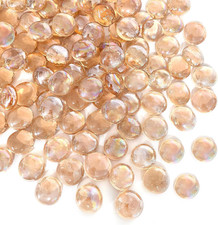 1 lb Pink Glass Beads for Vases, 100 Pcs Glass Pebbles, Flat Marbles Stones for