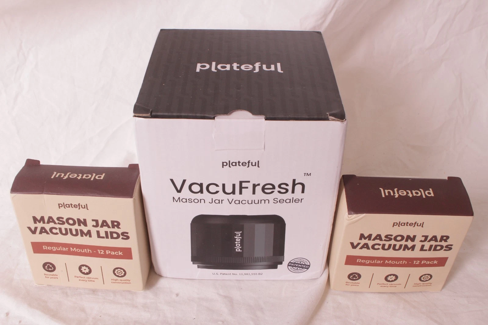 Plateful VacuFresh Electric Mason Jar Vacuum Sealer (24 reg mouth lids included)