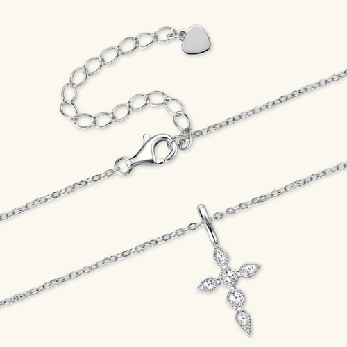 D Color Round Moissanite Cross Pendant Necklace 925 Sterling Silver Chain GRA - Picture 9 of 17