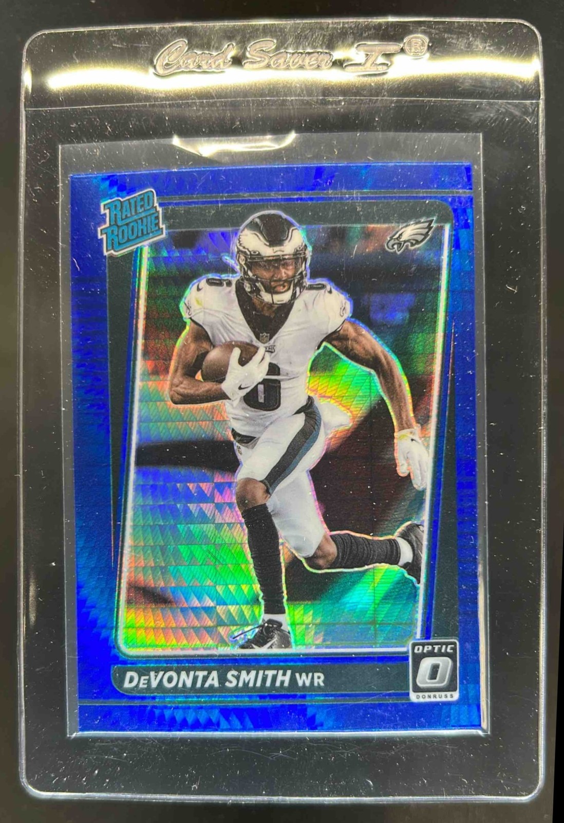 2021 Donruss Optic DeVonta Smith Blue Hyper Rated Rookie #205 Eagles