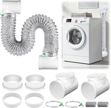 Silver Dryer Vent Hose for Tight Space Includes 2 90-Degree Dryer Vent Elbow and