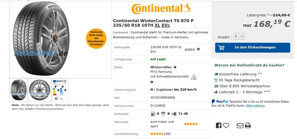 Original Volvo XC60 II Winterräder 235/60R18 4x8 mm DOT 0524  Alu 18" Np 1550,-- - Bild 3 von 4