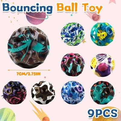 9 Stück Astro Jump Ball Moon Galaxy Ball Hohe Bounce-Loch-Ball Space Ball Neu