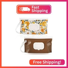 FEBSNOW 2 Pack Baby Wipes Dispenser, Portable Refillable Wipe Holder Baby Wipes