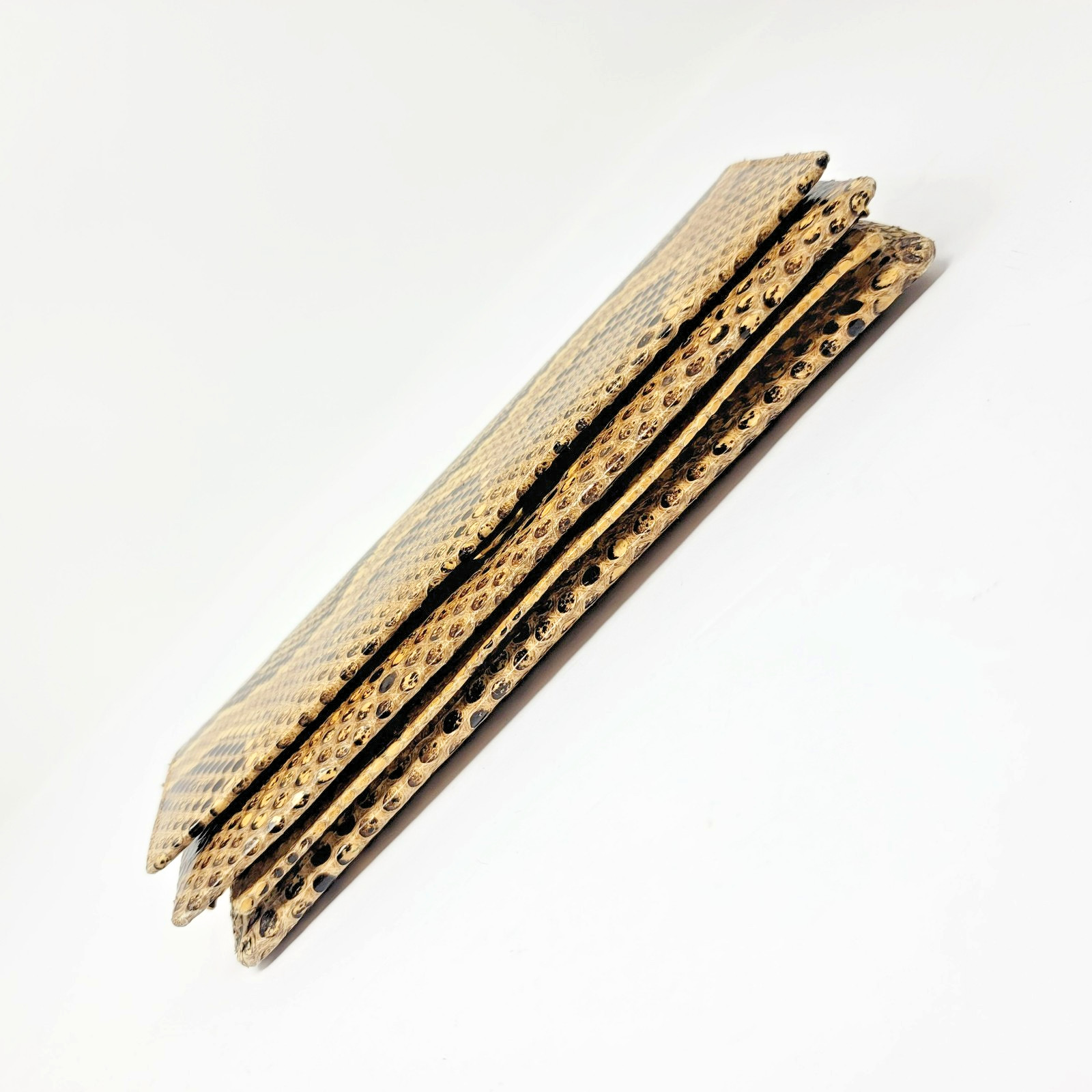 Rare Python Evening Shoulder Bag Clutch Gold Chai… - image 9