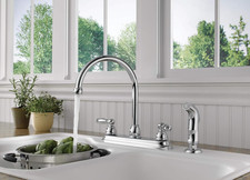 Claymore 2-Handle Kitchen Sink Faucet with Side Sprayer, Chrome P299575LF
