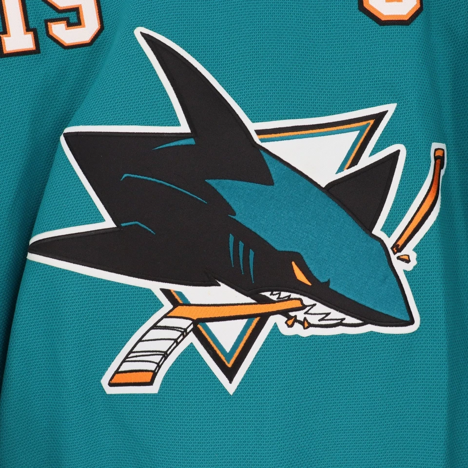 San Jose Sharks Reebok Joe Thornton #19 Size XL NHL Hockey Jersey Teal Black - Image 3 of 4