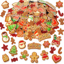Christmas Foam Stickers Assorted Xmas Gingerbread Man Foam Decals Cartoon Glitte