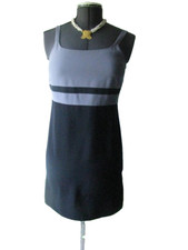 New Ann Taylor Loft Size 6 Women's Gray and Navy Spaghetti Strap Dress