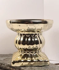 Avon Pillar Candle Holder (Candle not included, demo purpose) Gold Tone 4" High
