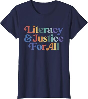 Literacy and Justice for All Stop Book Banning Ladies' Crewneck T-Shirt
