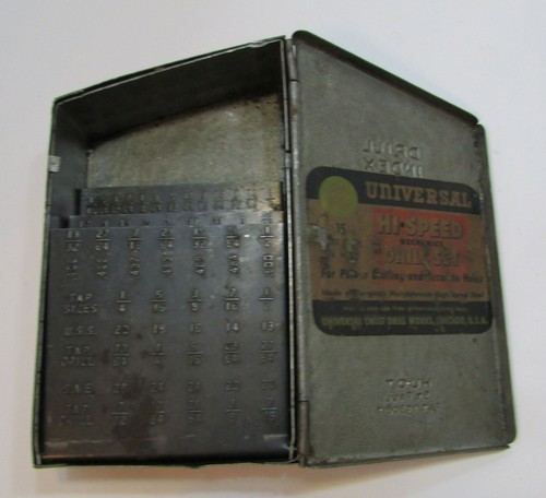 Vintage 1950's Empty Huot Drill Index Old Steel Bit Box St Paul MN FREE S/H - Picture 2 of 6