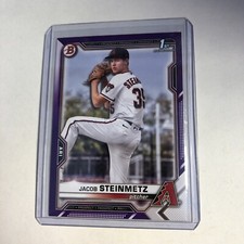 2021 Bowman Draft Jacob Steinmetz 1st Bowman Purple Prospect #002/250 - BD-83