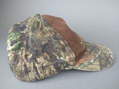MOSSY OAK HAT Duck Canvas LOGO OUT CAP CAMO SPELL CANVAS BUCKLE STRAP - Picture 5 of 8