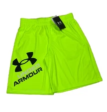 Under Armour Boys Prototype Printed Shorts, Loose Neon Youth Size L Active NWT