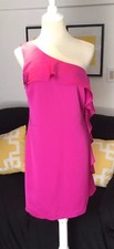 NWT NINE WEST One Shoulder Off Rasberry Dress Size 6 $99