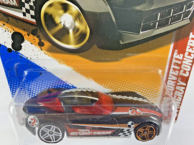 2012 Hot Wheels 2009 CORVETTE STINGRAY CONCEPT Thrill Racers #196/247 FLAT BLACK