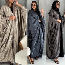 Dubai Women Muslim Open Abaya Cardigan Islamic Long Robes Kimono Ramadan Gown