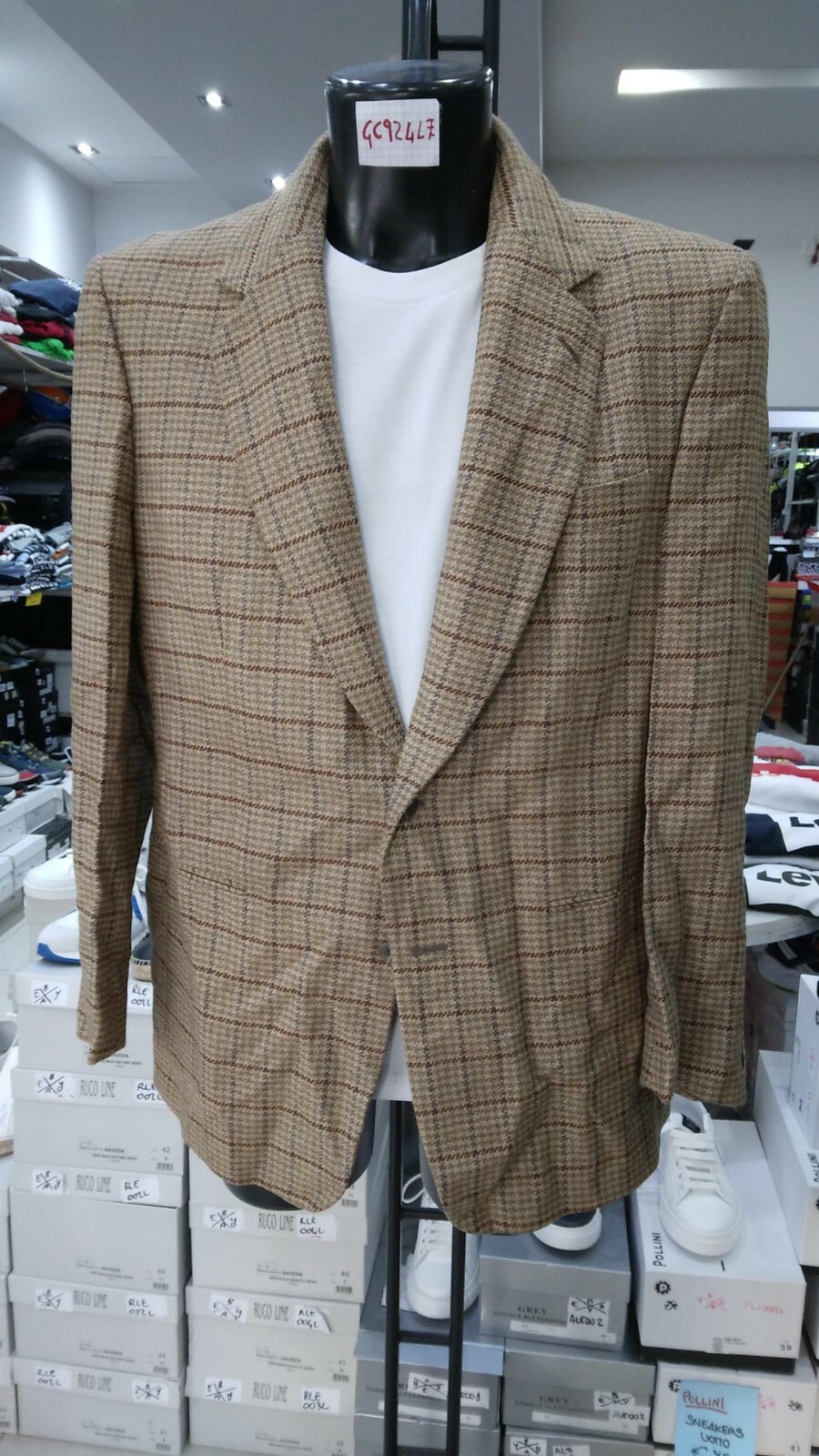 Men's Beige 100% Wool Jacket Size 42 GC924LZ New