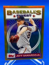 JEFF SAMARDZIJA 2020 TOPPS FINEST FLASHBACKS GOLD REFRACTOR 32/50 GIANTS #166