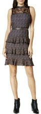 GLAM by GLAMOROUS Floral Crepe Lace Ruffle Tier Dress UK 10 EU 38 US S NWT $139