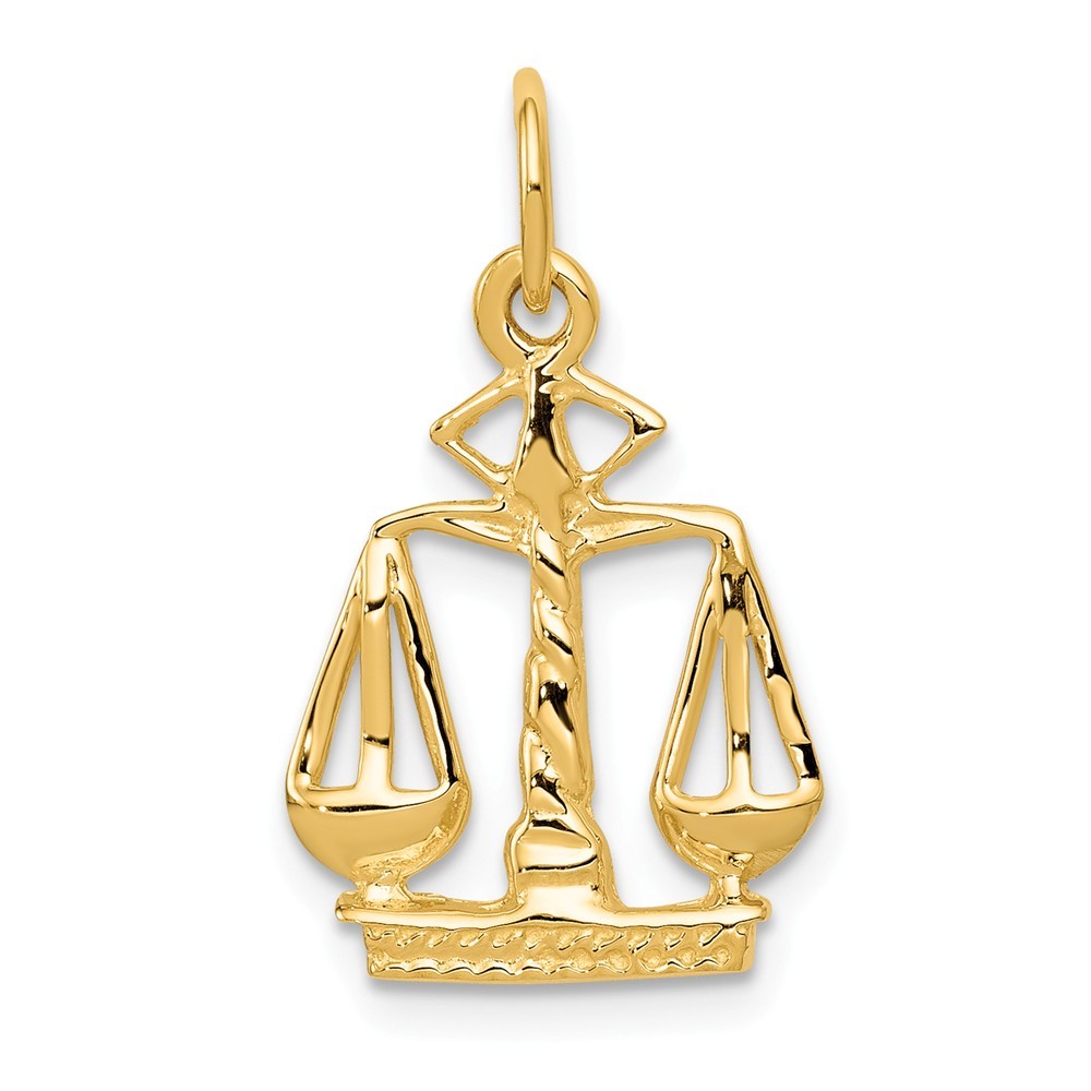 14K Yellow Gold Scales Of Justice Law Charm Pendant 0.83 Inch | eBay