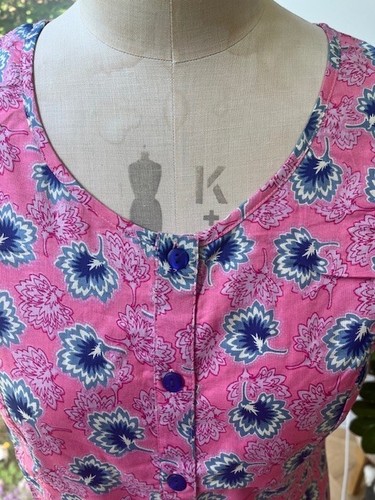 Stunning Haslemere Collections ladies sz 18 pink/blue floral print cotton dress - Picture 4 of 11