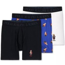 Polo Ralph Lauren Polo Bear Holiday Men's L 3-Pk. Boxer Briefs Cooling Cotton