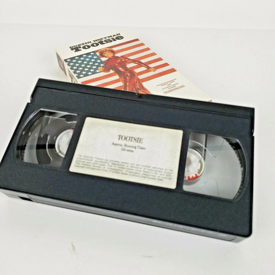 Tootsie VHS Tape Home Video 1993 Dustin Hoffman Jessica Lange Film in Box Vtg Foto 2 de 4