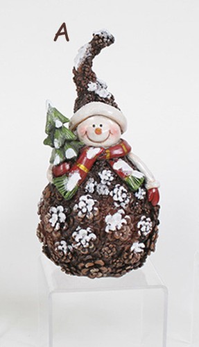Chubby Rustic Pine Cone Snowman Figurine(Your Choice)Indoor Home Decor/Accent - Picture 2 of 3