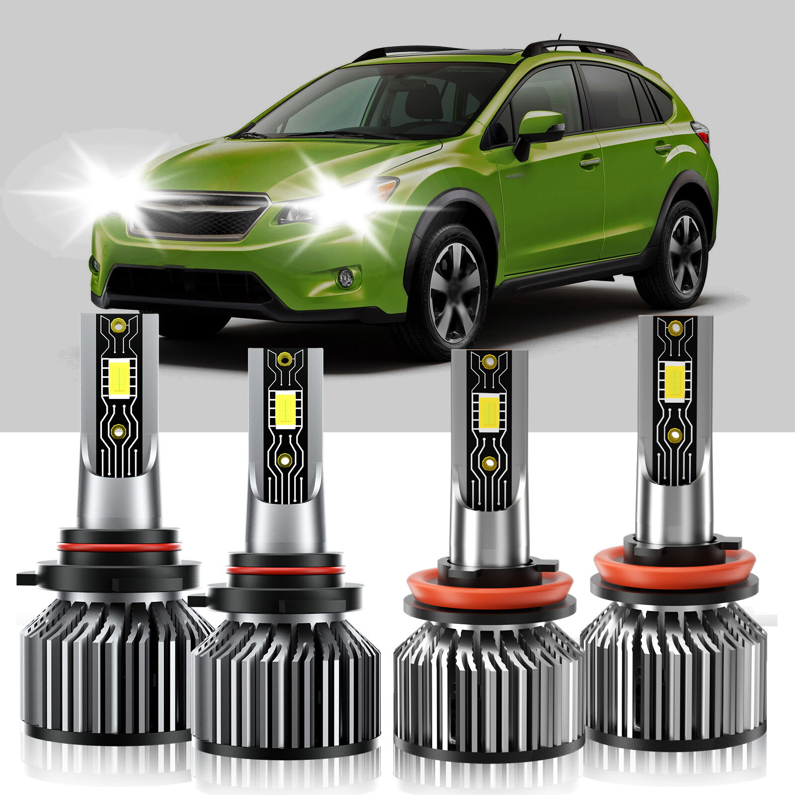 For Subaru Crosstrek 2016-2023 4Pcs LED Headlight Bulbs High & Low Beam 9005+H11