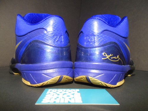 NIKE ZOOM KOBE IV 4 LAKERS AWAY GRADIENT BLACK GOLD CONCORD PROTRO 344335-073 9 - Picture 7 of 8