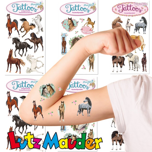 Pferde Tattoo Set - 54 Kinder Tattoos Kindergeburtstag Kindertattoos Mitgebsel-image