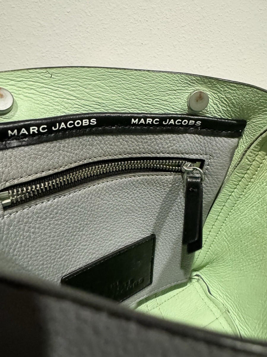 MARC JACOBS The Tag Tote 21 Rock Grey With Aqua Lining