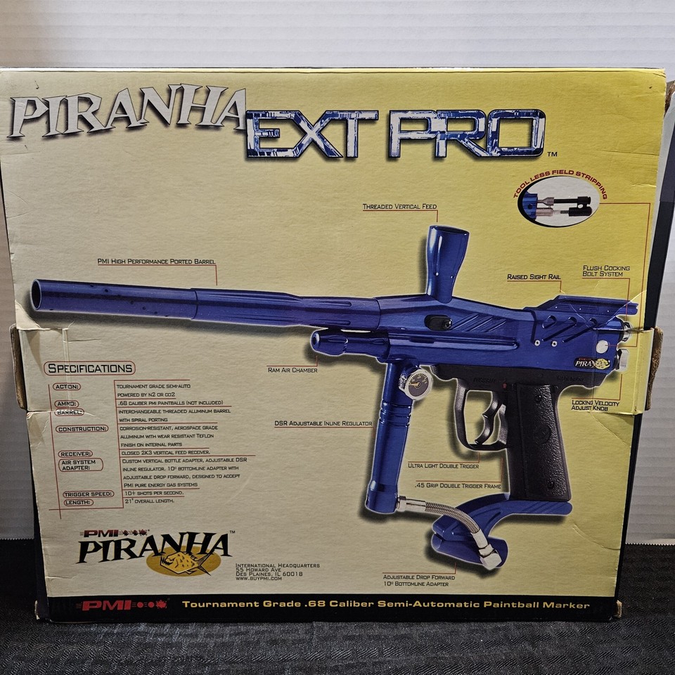 PMI Piranha Ext Pro Paintball Gun / Marker 2K3 Double Trigger Vintage