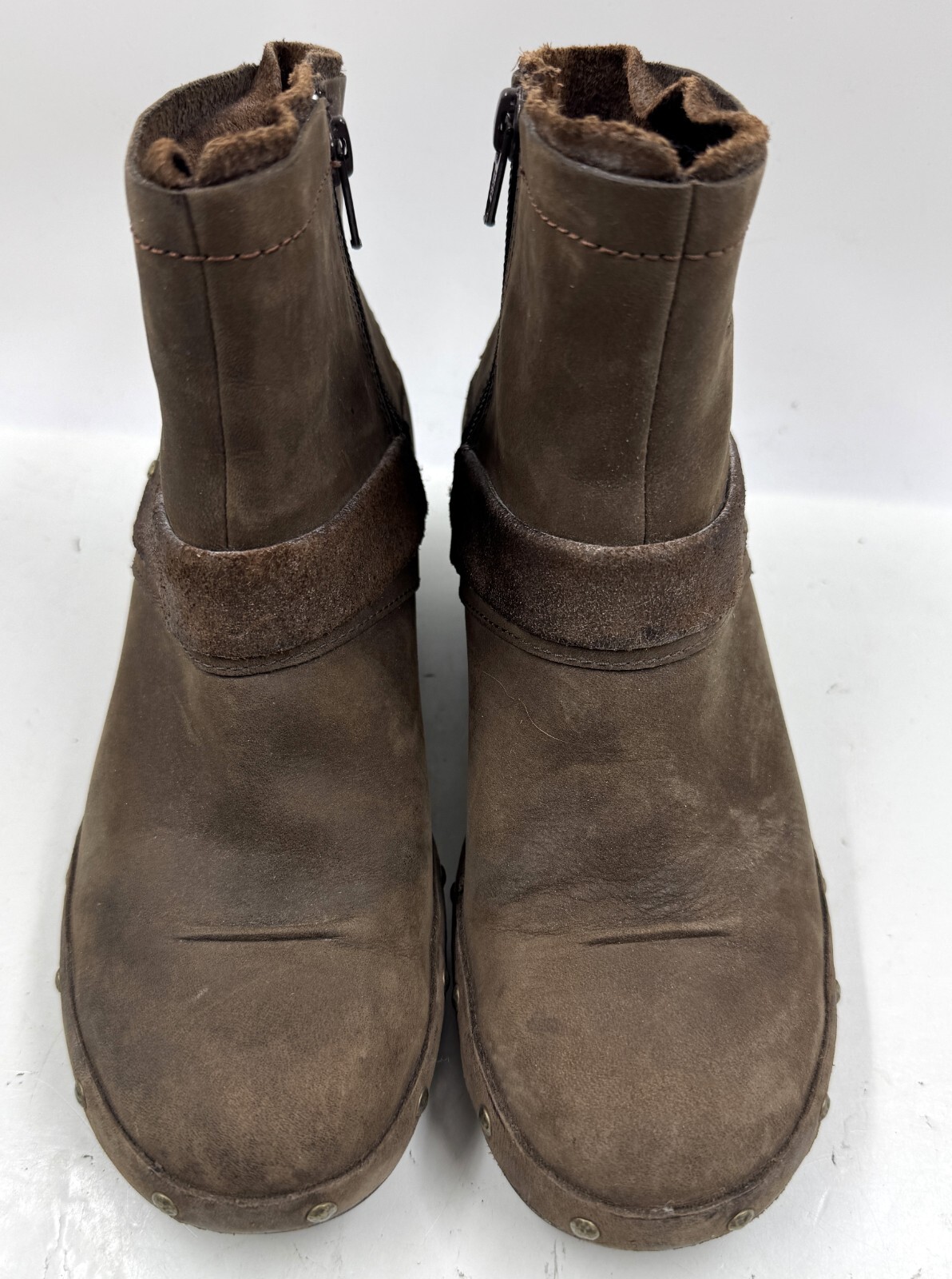 Stivaletti da donna Merrell Luxe Mid 6 5 in pelle cioccolato amaro con zip laterale J68652