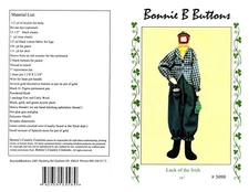 PATTERN # 3098 34" Luck of the Irish Cloth doll Leprechaun pattern 