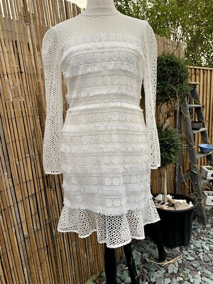 Dress River Island White Crochet Top River Island White Lace Crochet Laser Cut Long Sleeved Boho Dress River Island White Crochet Top River Island White Lace Crochet Laser Cut Long Sleeved Boho