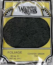 Woodland Scenics F54 N/HO Foliage Conifer Green Train Scenery - Light Weight