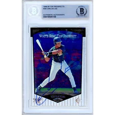Carlos Lee Signed 1999 SP Top Prospects #38 BAS Slabbed White Sox MLB Auto Card