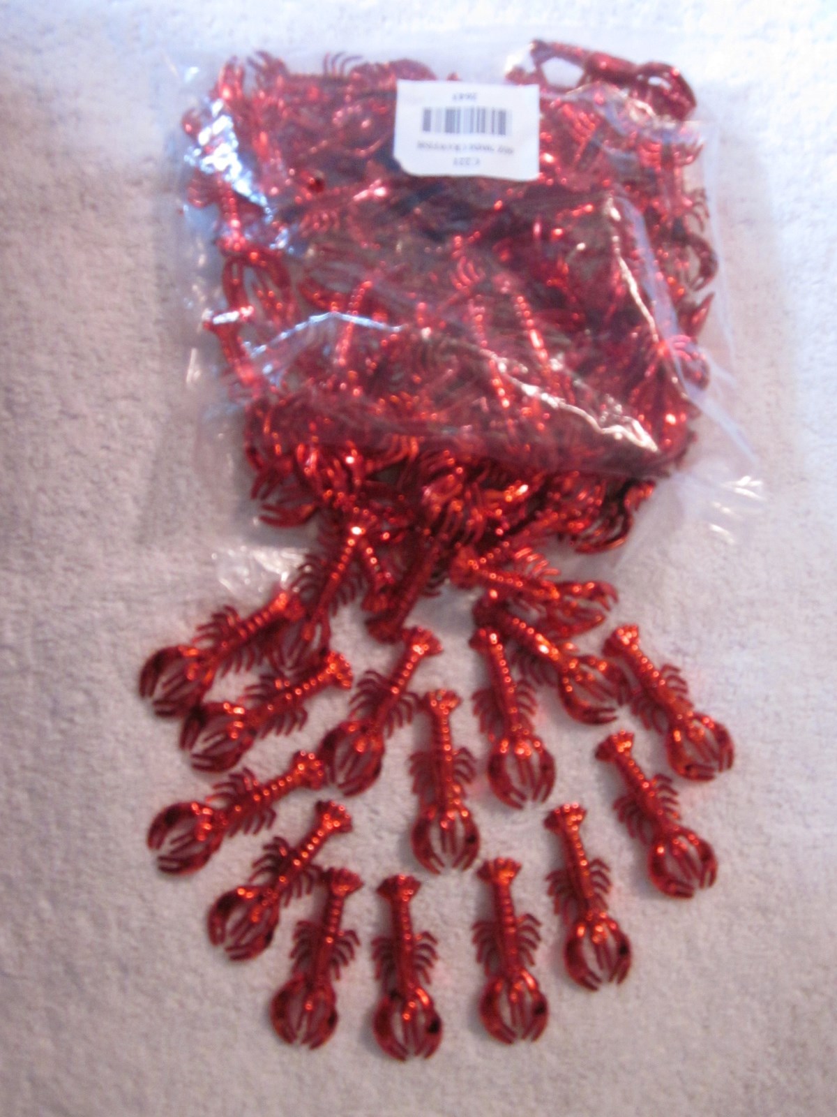 6 DOZEN (72 pieces) 'RED CRAWFISH TRINKETS' Grelly USA
