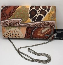 Nwt Pineda Covalin Turtle Print Silk Shoulder Bag Tortuga Clutch