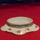RARE CHINESE 1850-1899 FAMILLE ROSE PEACHES FOOTED OVAL PEDESTAL DISH QING 7 1/2 — photo 6