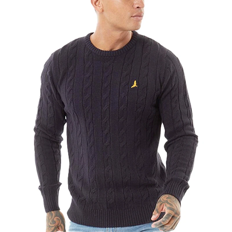 BRAVE SOUL Mens Pullover Jumper Crew Neck Long Sleeve Winter Knitted Cardigan - Image 3 of 4