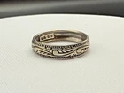Vintage Engraved Sterling Silver Floral Vine Eternity Band Size 8